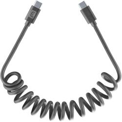 Cellularline Кабел spiral usb-c - usb-c до 120 см черен