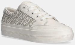 Tommy Hilfiger bőr sportcipő VULC LEATHER SNEAKER MONOGRAM bézs, FW0FW08331 - bézs Női 41