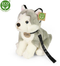 Rappa Câine husky de pluș cu lesă 28 cm ECO-FRIENDLY