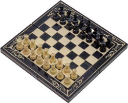 Handmade in RO Set Șah și Table din Lemn de Fag Lucrat Manual, 26x26 cm (Negru/Alb) - 26x26 cm, Negru cu Alb (26n)