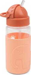 Done by Deer Sticlă Easy Grip Elphee 350 ml portocalie cu pai (1039448)
