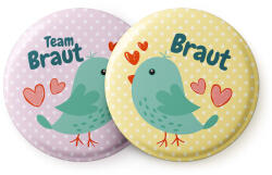 Spielehelden Vogel II jelvények leánybúcsú ajándék 12 kitűző 5, 6 cm extra nagy leánybúcsú ajándék (AMZBUTA002) (AMZBUTA002)