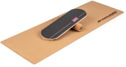 BoarderKING Indoorboard Classic, egyensúlyozó deszka, alátét, henger, fa / parafa, piros (FIA2-BalancedBoardPi) (FIA2-BalancedBoardPi)