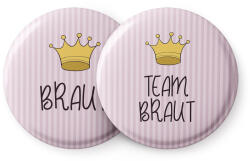 Spielehelden Korona jelvények leánybúcsú ajándék 12 kitűző 5, 6 cm extra nagy leánybúcsú ajándék (AMZBUTA021) (AMZBUTA021)