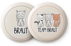 Spielehelden Kätzchen jelvények leánybúcsú ajándék 12 kitűző 5, 6 cm extra nagy leánybúcsú ajándék (AMZBUTA015) (AMZBUTA015)