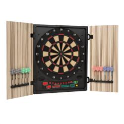 KLARFIT Dartmaster 180 elektromos céltábla nyilakkal és ajtókkal, bézs (DRB-Dartmaster180) (DRB-Dartmaster180)