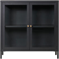 House Nordic Dalby vitrines komód, 2 ajtó, acél, fekete 80x35x80 cm (3003015) - geminiduo