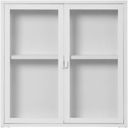 House Nordic Brisbane vitrines faliszekrény, 2 ajtó, acél, fehér 80x18x80 cm (3003011) - geminiduo