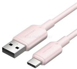 Vention USB-A 2.0/M -> USB-C/M, 2m, (rózsaszín), kábel (CTQPH) (CTQPH)