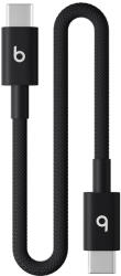 Beats Audio Cablu Beats USB-C la USB-C de 20 cm, Woven, Negru (MEQ94ZM/A) (MEQ94ZM/A)