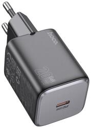 hoco. spinner hálózati töltő type-c aljzat (20w, pd gyorstöltő 3.0) fekete (N40 BLACK) - rufusz