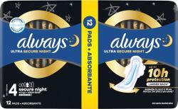 Always Ultra Secure Night Egészségügyi Betét (4-es Méret) Szárnyas Betét x 12]