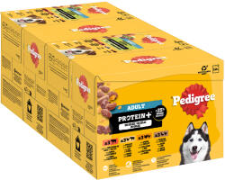 PEDIGREE 48x85g Pedigree Adult Protein Plus frissentartó tasakok aszpikban nevdes kutyatáp (4 fajta)