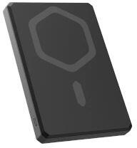 Urban Armor Gear Ultra Slim 5K 5000 mAh Powerbank 10 W-os Állvánnyal, MagSafe Kompatibilis USB-C Kábellel - Fekete/Szürke