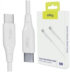 Allity Cablu de date si incarcare Allity AUC-02, USB-C to USB-C, 60W, 1m, Alb