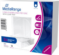 MediaRange 1 CD 10, 4 mm, 5 db, átlátszó (BOX31-T)