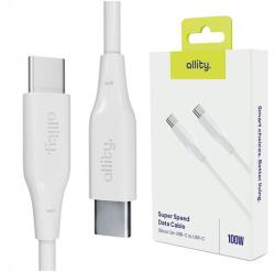 Allity Cablu de date si incarcare Allity AUC-02, USB-C to USB-C, 100W, 2m, Alb