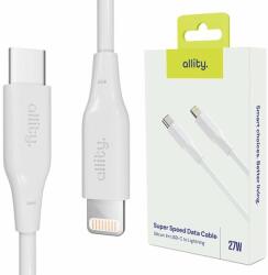 Allity Cablu de date si incarcare Allity AUC-02, USB-C to Lightning, 27W, 2m, Alb