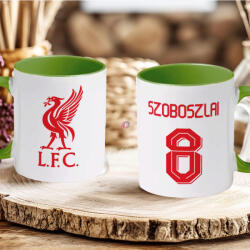 Deconline Crafts Prémium Real Madrid Bögre személyre szabható, egyedi névvel 330ml Zöld bögre (DO69354-GREEN-MUG)