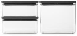 Brabantia Кутии за съхранение Brabantia Tasty+ Stackable 1008881, 2x1.5л+1x3.5л, Без BPA, Плътно затваряне, Тъмносив (1008881)