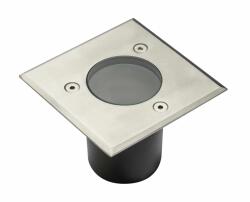 GTV ALFA-K kültéri spotlámpa, beépíthető, négyzet alakú, GU10 (max 50W), IP67, AC220-240V, inox, matt króm (ON-ALFAKGU10-06-MINI)