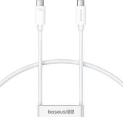 Baseus Táp- és adatkábel Baseus Superior 2, USB4 gyorstöltő adatkábel okostelefonhoz, USB Type-C - USB Type-C 240W, 8K videó, 1, 8m, fehér "P10365200211-05" (zöld bélyeg 0, 08 lej) - 6932172657468 (065880)