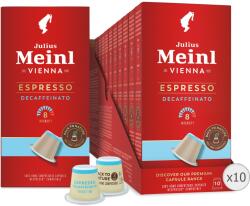 Julius Meinl Espresso koffeinmentes kávékapszula készlet, koffeinmentes, Nespresso kompatibilis, 100%-ban biológiailag lebomló, 100 kapszula, 560g