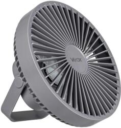 Vayox LED Újratölthető asztali ventilátor LED világítással LED/2W/5V USB 2400 mAh szürke VA0337G (BX0056)