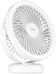 Vayox LED asztali ventilátor töltéssel, LED világítás, 3W, 5V USB, 2400 mAh, fehér VA0338W (BX0059)