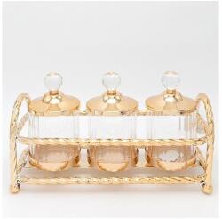 Eurolamp KÉSZLET 3x Üveg edény arany 819-00274 (EU0597)