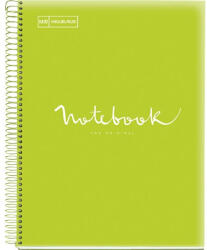 Miquelrius Emotions A4 PP 5x24 lapos lime kockás spirálfüzet (A152387322) - haztartasibolt