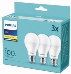 Philips 8718699694920 3x LED izzó 1x14W|E27|2700K - triple pack
