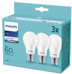 Philips 8718699694944 3x LED izzó 1x9W|E27|4000K - triple pack