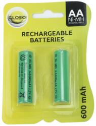 GLOBO 3300-2E újratölthető AA elemek napelemes lámpatestekhez -Ni-Mh 1.2V, AA 600 mAh, 2 db egy csomagban