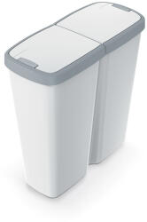 Prosperplast Hulladékgyűjtő Prosperplast COMPACTA Q DUO, 50 l hamu színben, világosszürke fedéllel (NDAB50-429U/427C) - platinashop