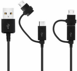 Samsung EP-DG950DBE USB / USB-C / microUSB töltő- és adatkábel, fekete, 1, 2m, ECO csomagolásban - phoner