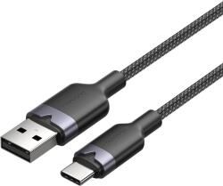 Vention USB-A 2.0/M -> USB-C/M, 2m, (fekete, 3A), kábel (CTNBH)