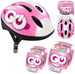 MH Protect Gyerek Védőfelszerelés Szett - Állítható Sisak és Védők, Rózsaszín (SP0856)