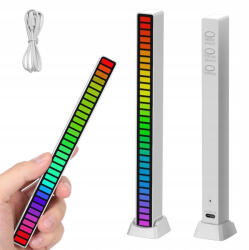 EXTRALINK Extralink, RGB USB LED lámpa, hangra reagáló, akkumulátoros szalag, fehér