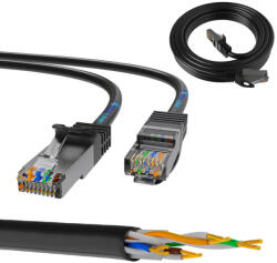 Extralink Cat. 5e FTP 3m, LAN patch kábel, réz sodrott érpár