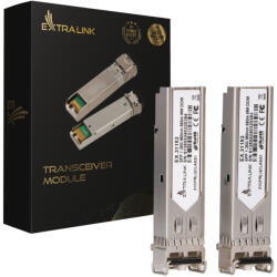 Extralink SFP 1.25G 2 csomag, SFP modul, 1, 25 Gbps, LC/UPC, 850 nm, 550 m, multimódusú, DOM