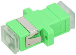 Extralink SC/APC adapter, egymódusú, simplex, átlátszó porvédőkkel