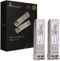 Extralink SFP+ 10G 1310nm 2 csomag, SFP+ modul, egymódusú, LC, 10 km, HP/Aruba készülékekhez dedikált