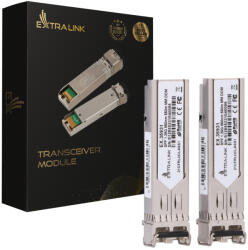 Extralink SFP 1.25g 2-csomag, SFP modul, 1, 25 Gbps, LC/UPC, 850 nm, 550 m, többszálú mód, DOM, HP/Aruba készülékekhez dedikált