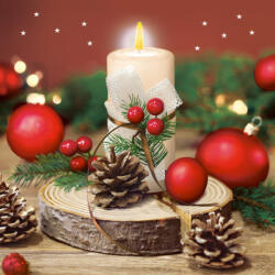 POL-MAK Karácsony Bright Candle szalvéta 20 db-os 33x33 cm PKK047488 (PKK047488)