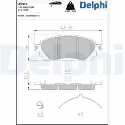 DELPHI set placute frana, frana disc DELPHI LP3815 (LP3815)