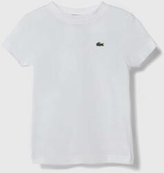 Lacoste gyerek pamut póló fehér, sima - fehér 92 - answear - 15 990 Ft