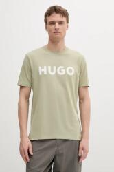 HUGO pamut póló fekete, férfi, nyomott mintás, 50467556 - zöld XXL