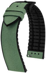 Hirsch Curea textilă Hirsch Arne M 0925090145-5, verde, material textil/ cauciuc natural, lungime M, eliberare rapidă 18 mm
