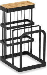 Zeller Suport cutite Zeller, metal bambus, 12x14x22 cm, negru (ZE-27455)